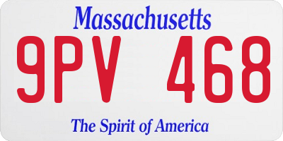 MA license plate 9PV468