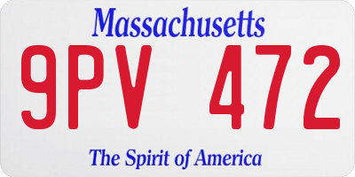 MA license plate 9PV472
