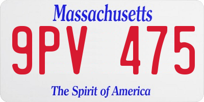 MA license plate 9PV475