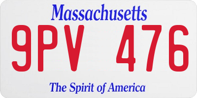 MA license plate 9PV476