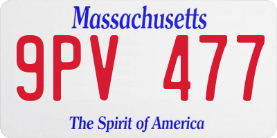 MA license plate 9PV477