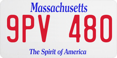 MA license plate 9PV480