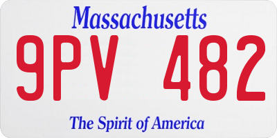 MA license plate 9PV482