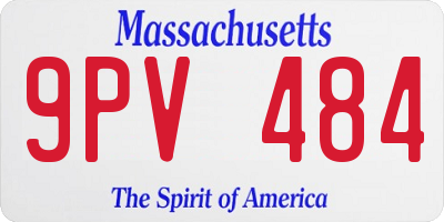 MA license plate 9PV484