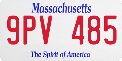 MA license plate 9PV485