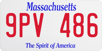 MA license plate 9PV486