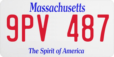 MA license plate 9PV487