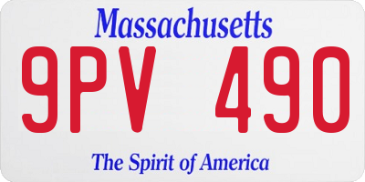MA license plate 9PV490