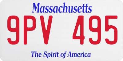 MA license plate 9PV495