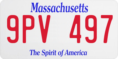MA license plate 9PV497