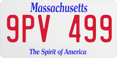 MA license plate 9PV499