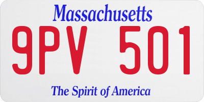 MA license plate 9PV501