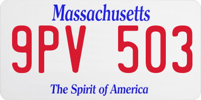 MA license plate 9PV503