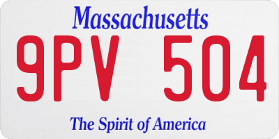 MA license plate 9PV504