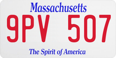 MA license plate 9PV507