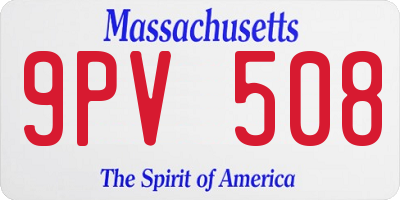 MA license plate 9PV508