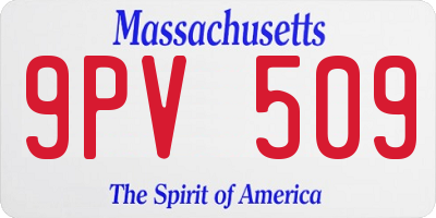 MA license plate 9PV509