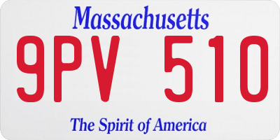 MA license plate 9PV510