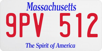 MA license plate 9PV512
