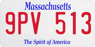 MA license plate 9PV513