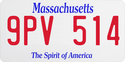 MA license plate 9PV514