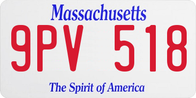 MA license plate 9PV518