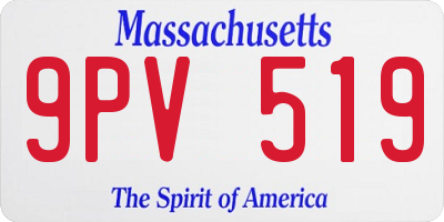 MA license plate 9PV519