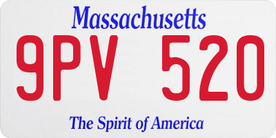 MA license plate 9PV520