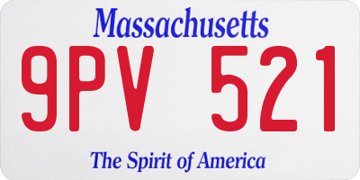 MA license plate 9PV521