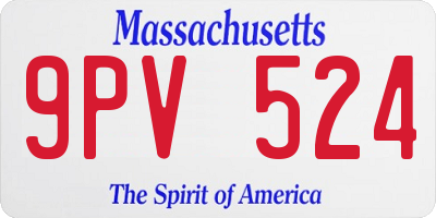 MA license plate 9PV524