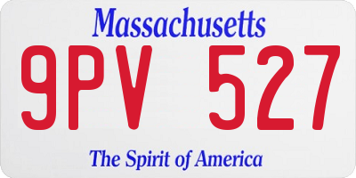 MA license plate 9PV527