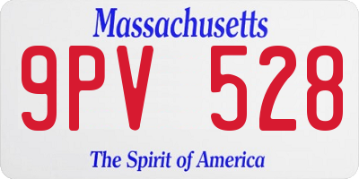 MA license plate 9PV528