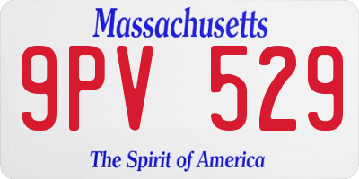 MA license plate 9PV529