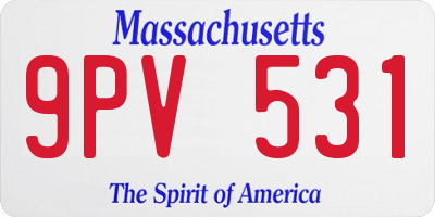 MA license plate 9PV531