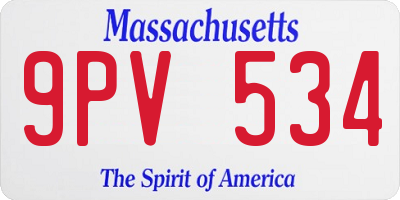 MA license plate 9PV534