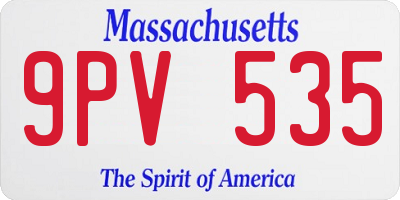 MA license plate 9PV535