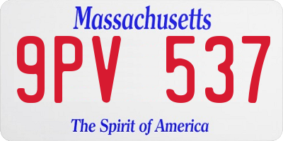 MA license plate 9PV537