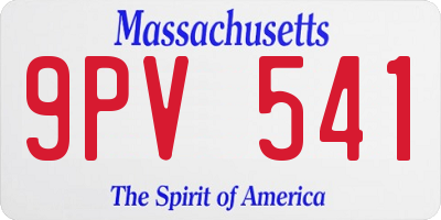 MA license plate 9PV541