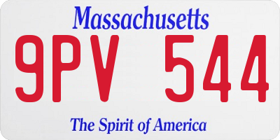 MA license plate 9PV544