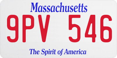 MA license plate 9PV546