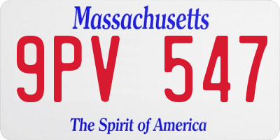 MA license plate 9PV547