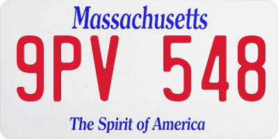MA license plate 9PV548