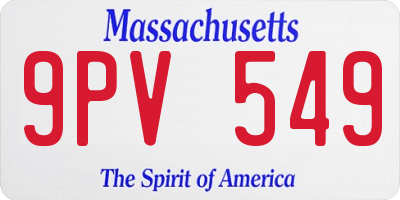 MA license plate 9PV549