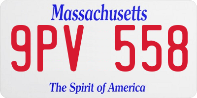 MA license plate 9PV558