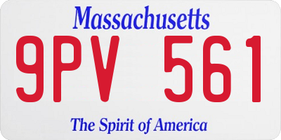 MA license plate 9PV561