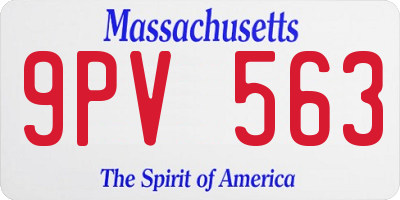 MA license plate 9PV563