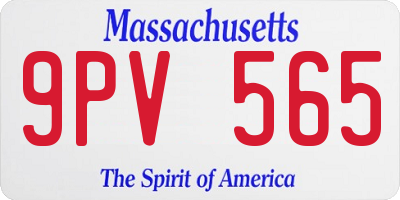 MA license plate 9PV565