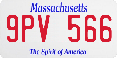 MA license plate 9PV566