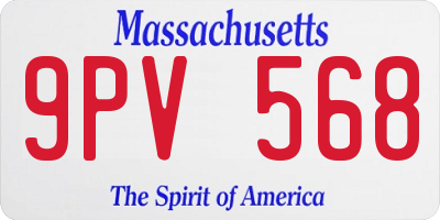 MA license plate 9PV568