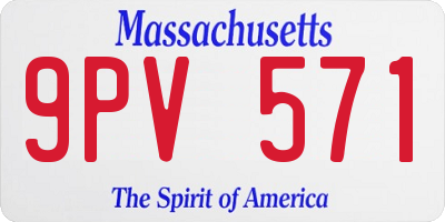 MA license plate 9PV571